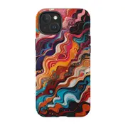 For iPhone 15 Plus Tough Case Compatible with MagSafe Waves Of The Sun