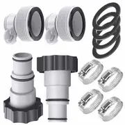 Pool Hose Adapter 4 PCS 2 Types Conversion Connector 1.5In 1.25In Replacement Accessories Compatible Intex Threaded Filter Pump Maintenance Essentials