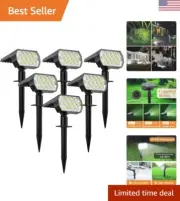 Solar Landscape Spotlights - 6 Pack/52 LED/3 Modes - Waterproof Wall Lights
