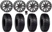 System 3 SB-4 15" Wheels Black (6+1) 32" Intersect Tires Pioneer 1000 / Talon
