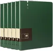 Filing Envelopes 5 Pcs 80 Pages A4 File Folder with Transparent Inserts Thickened Data File Storage Book Office Supplies Plastic Folders(Green)