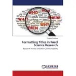 FORMATTING TITLES IN FOOD SCIENCE RESEARCH