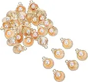 [TEMPNAP] 30pcs Zinc Alloy Shell Charms For DIY Anklet Jewelry Crafting Bracelet And Pendant Accessories Fashionable Shell Charms For Crafts