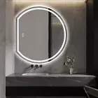 Left Cut Moon Wall Frosted LED Mirror 90 x 100 Decor Frameless Frontlit