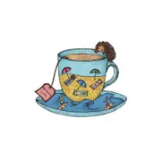 The Nonsense Maker Beach Teacup Magnet