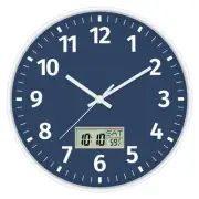 Digital Wall Clock with Time, Day of Week and Temperature, Silent8627