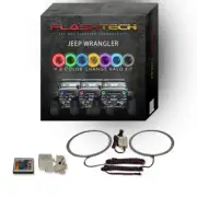 RGB LED Halo kit with IR Remote for 2007-2017 Jeep Wrangler Projector Headlights (for: Jeep)