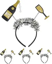 Sosoport 4pcs New Year Wine Bottle Headband Festive Party Headdress for Women for New Year Eve Decorations for Celebrations Party Supplies