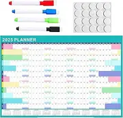 Erasable Wall Calendar 2025 Yearly Wall Planner Dry Erase Annual Calendar - Rewritable Planner with Erasable Pen, 12 Month Undated Blank Planner, Reusable Annual Calendar Poster for Offices and Home