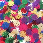Sequins Wheels Mix 14mm Gold, Silver, Fuchsia, Green, Blue ~150 pieces Loose