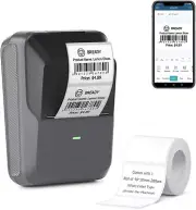 DETONGER P2 Barcode Label Maker Thermal Printer Portable Sticker Maker w/roll