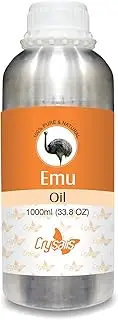 [CRYSALIS] Emu (Dromaius Novaehollandiae) Oil|100% Pure & Natural Undiluted Essential Oil Organic Standard for Skin & Hair Care|for Face & Skin| Improves Hair Texture & Smoothness - 1000ml/33.8fl oz