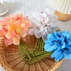 6 Heads Artificial Cymbidium Flowers Magnolia Branch Outdoor Garden Decor