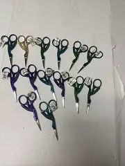 14 Pair Small Sewing Embroidery Scissors 3 1/2 Inch Assorted Colors NEW