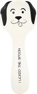 Pavilion Gift Company Dog Licked The Spoon-10 spoon rest, 10", White