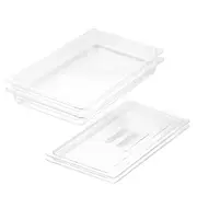 SOGA 65mm Clear Gastronorm GN Pan 1/1 Food Tray Storage Bundle of 2 with Lid