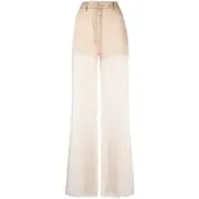 [Prada] Prada Pressed-crease Organza Trousers 40 IT NEUTRALS