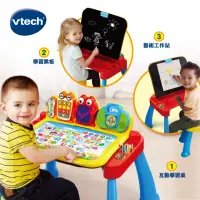 在飛比找momo購物網優惠-【Vtech】3合1多功能互動學習點讀桌椅組(自主閱讀學習推