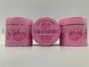 Bath & Body Works Strawberry Nourishing Lip Balm Chapstick Mask S/3 #4150A