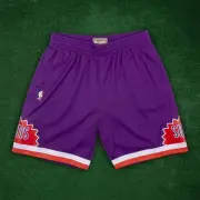 1991-92 Phoenix Suns NBA Mitchell & Ness Road Purple Swingman Shorts