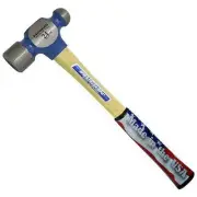Ball Peen Hammer 24 oz Fiberglass Handle Steel Head Heavy Duty Yellow Black
