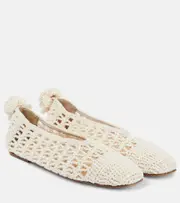 [Magda Butrym] Magda Butrym Floral-appliqué crochet ballet flats AU 5 white