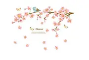 Flower Branch with Blue Bird Wall Stickers - AW7296