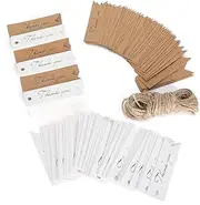 Hand‑made Items Tags 400Pcs Kraft Paper Tags, Thank You Tags, Gift Tag Labels for Thank‑you Letters Clothing Tags Decoration