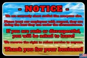 BE NICE OR LEAVE NOTICE 8"X12" METAL SIGN RESTAURANT OFFICE BUSINESS OPEN CLOSED