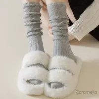 在飛比找momo購物網優惠-【Caramella】中筒襪 泡泡襪 女襪 素色襪子 堆堆襪