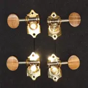Schaller Germany 2 x 2 Grand Tune Tuners, Gold w/ Wood Koa Buttons