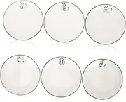 GOOHOCHY 6pcs Japanese Style Ceramic Serving Plate Nordic Design Snack Tray Versatile Food Dish for Home Easy to Clean for Fruits Desserts and Appetizers