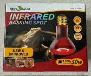 REPTIZOO 50W Infrared Basking Spot Reptile Heat Lamp Bulb 2PCS