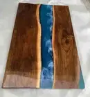Blue Epoxy Resin Center Dining Table Handmade Furniture Console Bar Desk Hallway