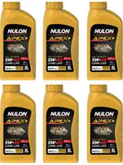 6 x Nulon Apex+ 5W-30 Long Life Engine Oil 1L Full Synthetic APX5W30D1-1