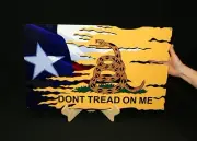 Don't Tread on Me Texas Flag Metal Sign 24x15 inches
