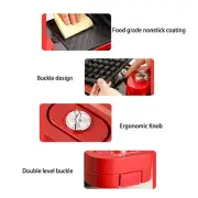 2 In 1 Mini Waffle Maker Red Cute 3 Minutes Heating Nonstick Removable Plate