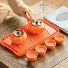 Kungfu Tea Set Persimmon Shaped Water Tea Cup Gift Set Maker Tea Infuser Pot