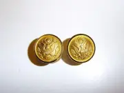 b0824p WW 2 US Army & Air Force Officers side buttons for Service Hat pair R4D