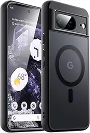 JETech Magnetic Case for Google Pixel 8 6.2-Inch 2023, Compatible with MagSafe, Translucent Matte Back Shockproof Phone Cover (Obsidian)