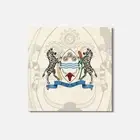 Botswana Coat Of Arms 4'' X 4'' Square Wooden Coaster