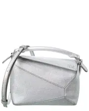 Loewe Puzzle Mini Leather Shoulder Bag NoSize Silver