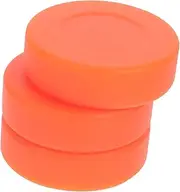 Yardwe 3 Pack Hockey Pucks Ice Hockey Balls for Training Games Sturdy PVC Flat Hockey Balls Orange Roller Hockey Accessories