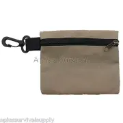 Small Multi Purpose Brown Zipper Bag with Clip - First Aid Parts Survival Kits