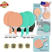 4-Player Ping Pong Paddle Set - Waterproof & Shock-Resistant Rackets Included
