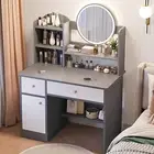 Dressing Table,Makeup Table with 3 Drawers,Vanity Desk with Mirror and Led Light