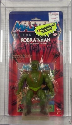 1984 MOTU Kobra Khan 12-back, graded AFA 80y Masters of the Universe