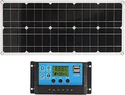 30W Solar Panel, High Efficiency Monocrystalline Silicon, Multiple Protections, IP65, Wide Application, Integrated Voltage Regulator Module, 5V Dual USB Output, Suitable for RV,