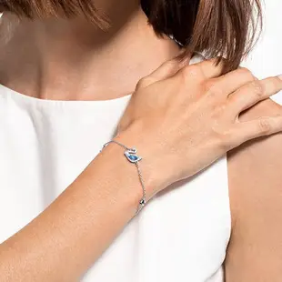 SWAROVSKI 施華洛世奇 DAZZLING SWAN 藍調天鵝 手鍊 藍色水晶手鐲 藍鑽天鵝隱形磁扣手環