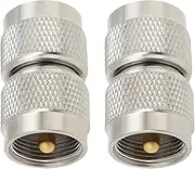 Pack of 2 UHF Coax Connector PL259 UHF Male to UHF Male Coaxial Adapter for Microwave Applications, Extension Cable, WiFi, Radios, Antenna (50ohms)